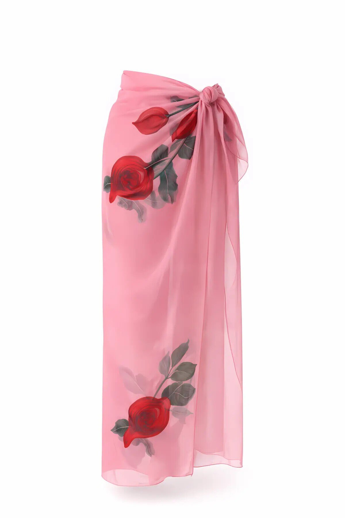 Kadın Pembe İpeksi Dokulu İthal Şifon Pareo HZL26-LC000