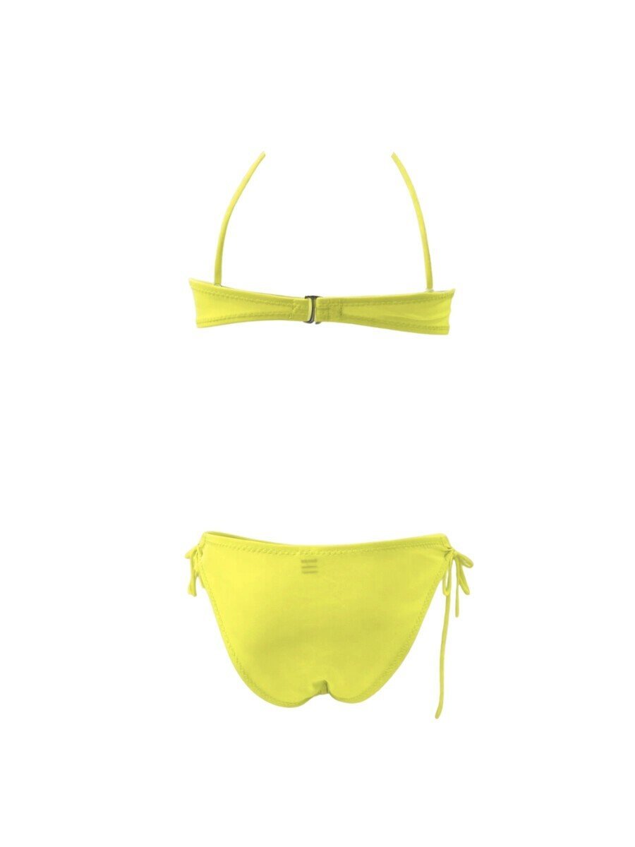 Kız Çocuk Neon Sarı Unicorn Desenli  2-8 Yaş Straplez Bikini Takım HZL24S-LC3658