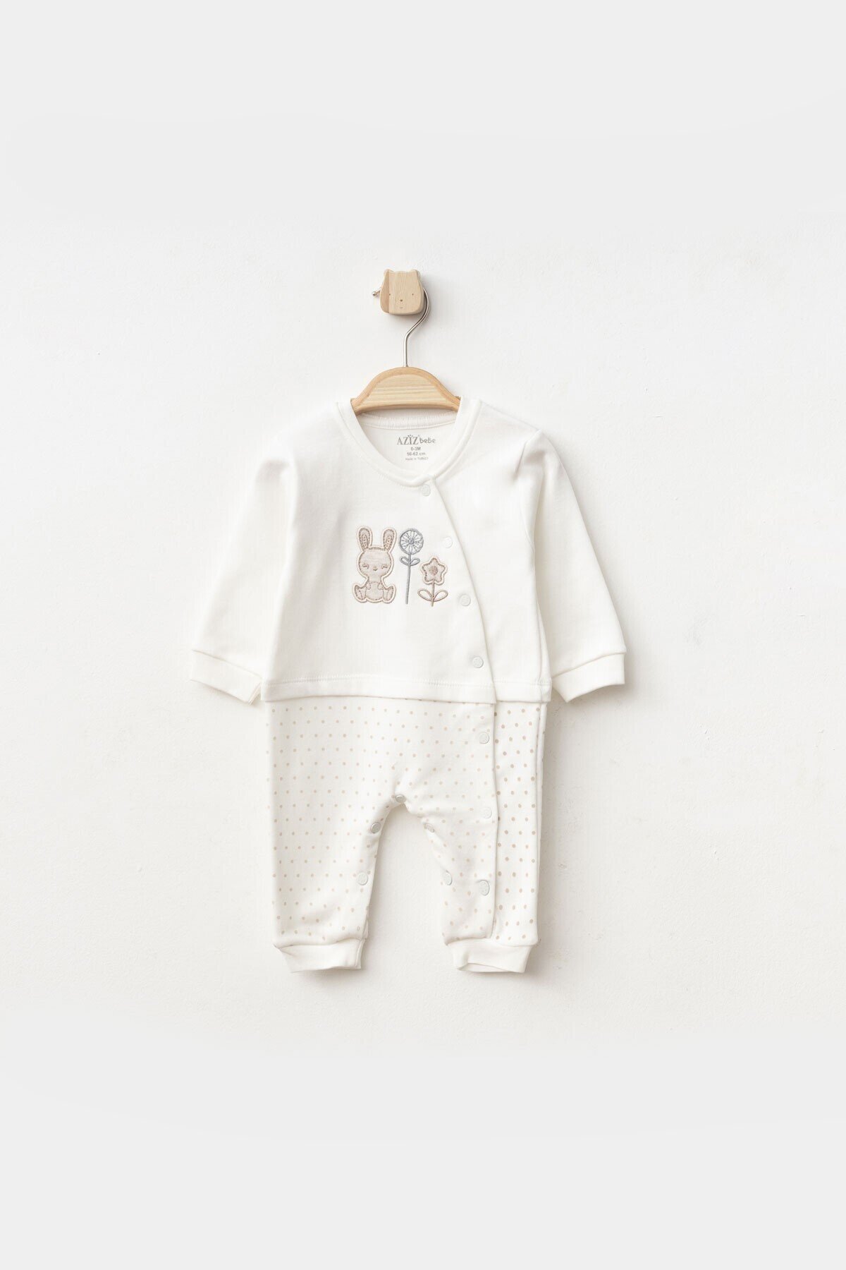 Erkek Bebek Hayvan Nakışlı Çıtçıtlı Tulum 0 Ay - 6 Ay