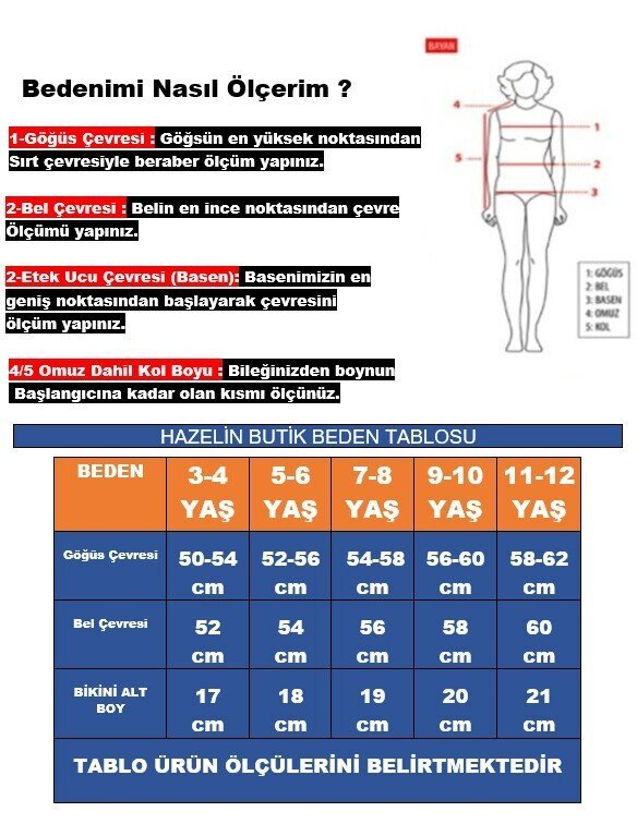 Kız Çocuk Mavi Beyaz Çizgili Arı Çıkartmalı 4-12 Yaş Straplez Bikini Takım HZL24S-LC3228