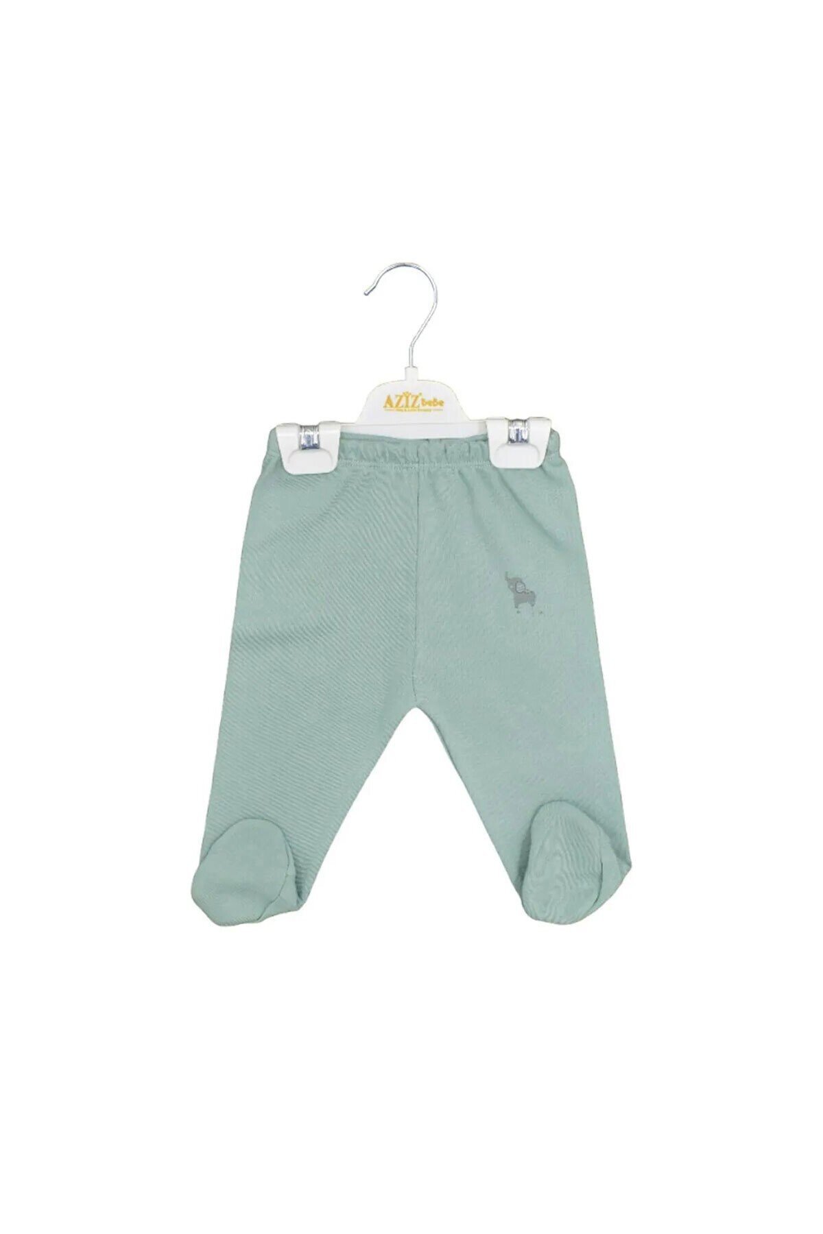 Unisex Fil Desenli Beli Lastikli Patikli Bebek Pantolonu 0 Ay - 12 Ay