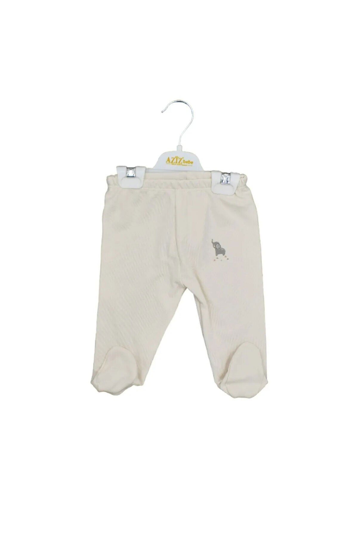Unisex Fil Desenli Beli Lastikli Patikli Bebek Pantolonu 0 Ay - 12 Ay
