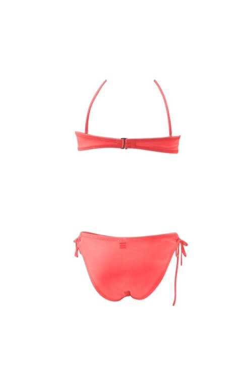 Kız Çocuk Neon Pembe Unicorn Desenli  2-8 Yaş Straplez Bikini Takım HZL24S-LC3658