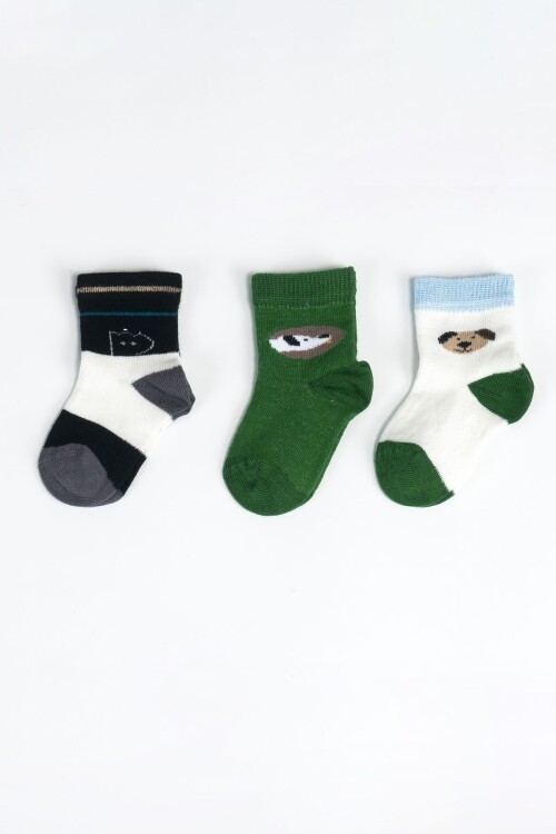 Erkek Bebek Basic Dikişsiz 3  lü Soket Çorap 0 Ay - 36 Ay