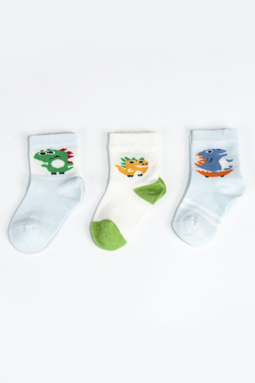 Erkek Bebek Basic Dikişsiz 3  lü Soket Çorap 0 Ay - 36 Ay