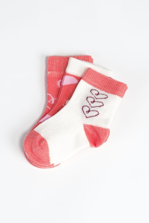 Kız Bebek Basic Dikişsiz 3  lü Soket Çorap 0 Ay - 36 Ay